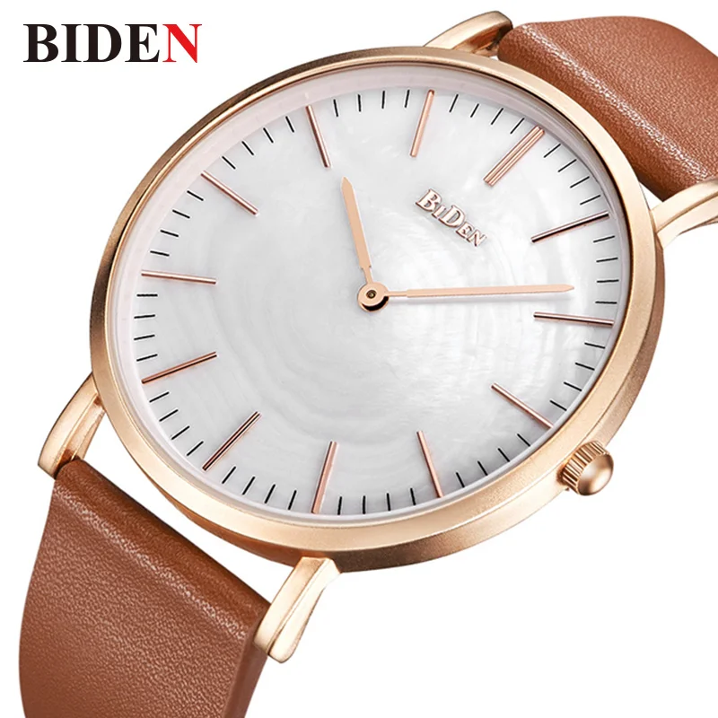 

Casual Watches Men BIDEN 2018 Business Quartz Watch Simple Men's Wristwatches Luxury Brand Leather Male Clock relogio masculino