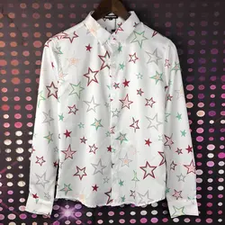 Зеештерн брендовая одежда с принтом звезды Мужская рубашка модная Западная Молодежь Новый затянуть отдыха ночной клуб кофта с длинными