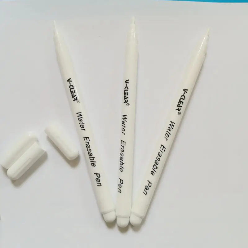 VCLEAR 수용성 펜 화이트 컬러 3 Pcs Wasable 잉크 섬유 가죽 지울 수있는 마킹 펜 패브릭 지울 수있는 마커 펜
