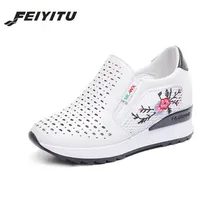 FeiYiTu/ г.; Демисезонная обувь на платформе; женская повседневная обувь без шнуровки; женская обувь на плоской подошве с круглым носком; zapatillas mujer; Размеры 35-39