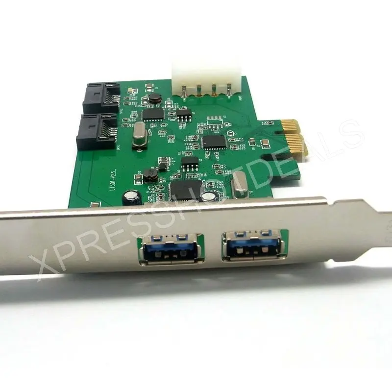 Адаптер-адаптер PCI-E PCI Express 2 SATA III 3,0 и 2 USB 3,0