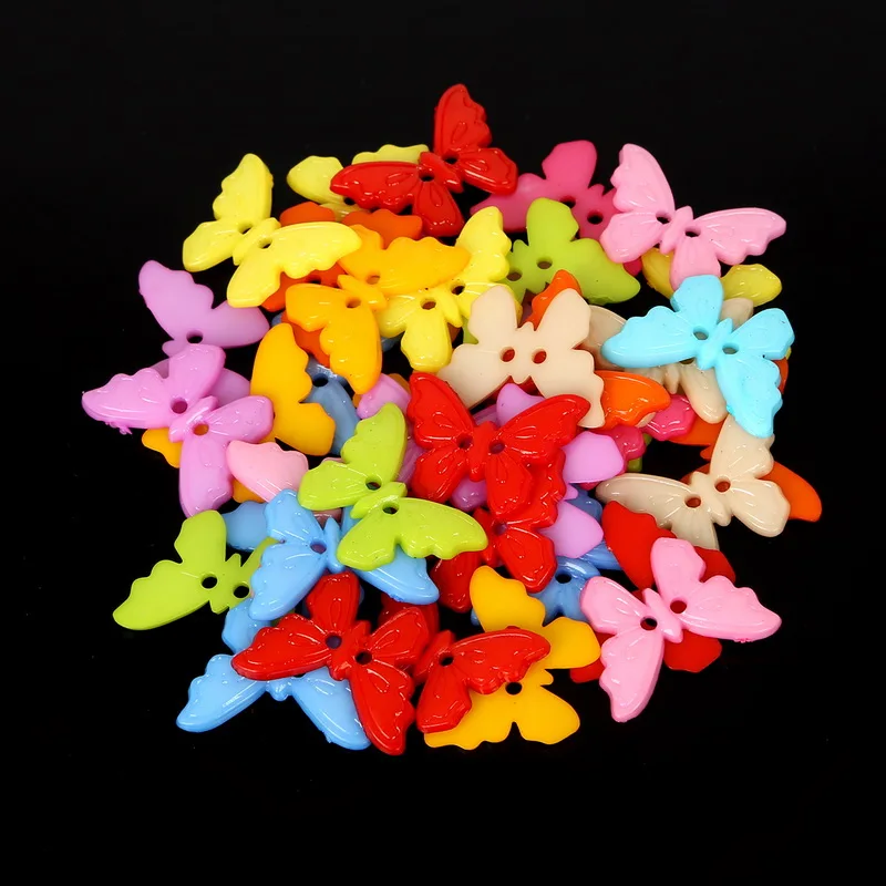 Пуговицы бабочки из смолы 23 х17 мм 50 шт./лот|butterfly buttons|buttons scrapbookingscrapbooking accessories |
