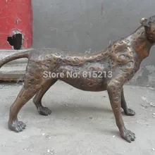 Bi00991 2" китайская Бронзовая скульптура свирепые фэншуй животные леопарда пантера Статуэтка