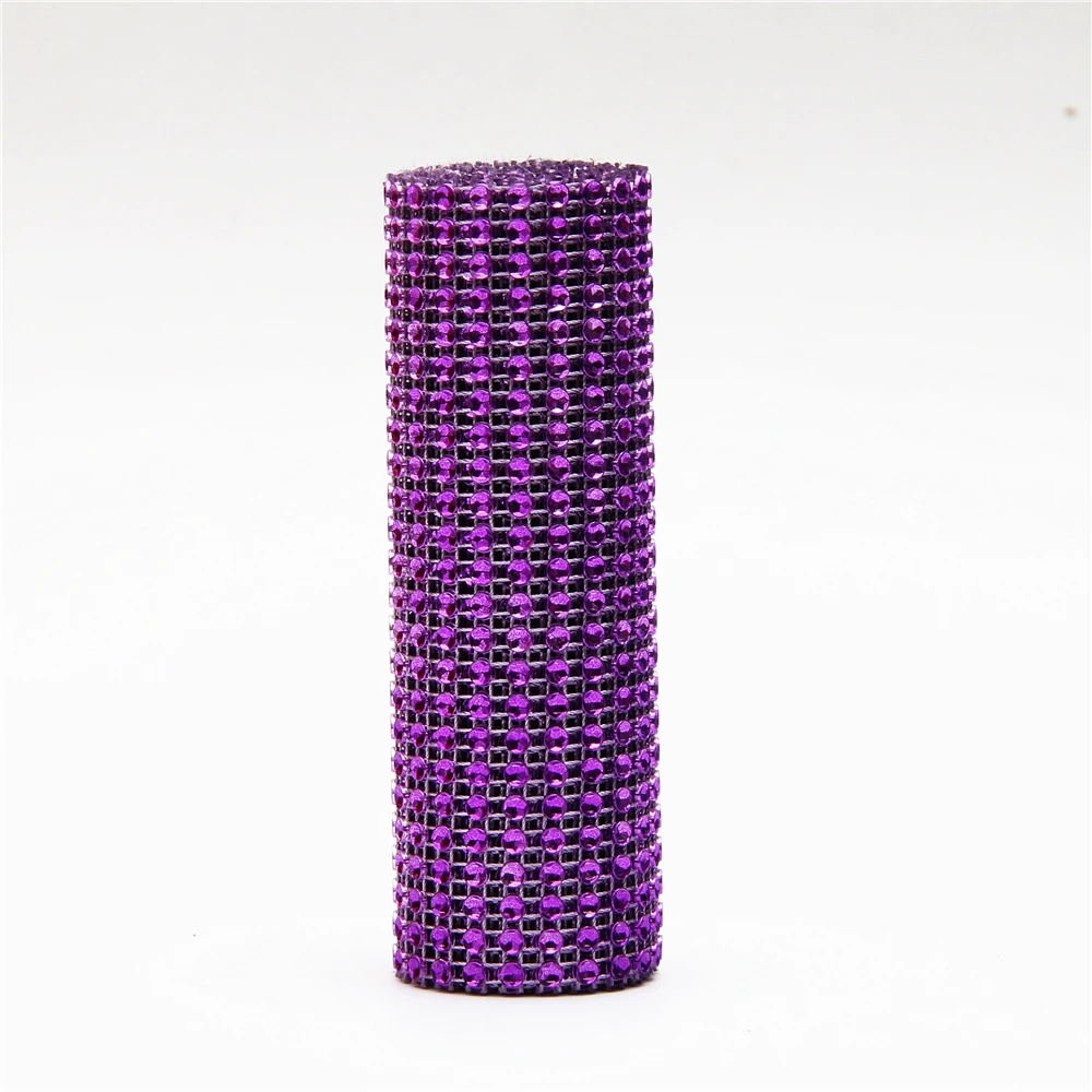1 ярд/91,5 см блестящая Алмазная сетчатая лента, сетчатая рулонная лента со стразами, тюль, Хрустальная лента для детского торта, свадебное украшение - Цвет: purple