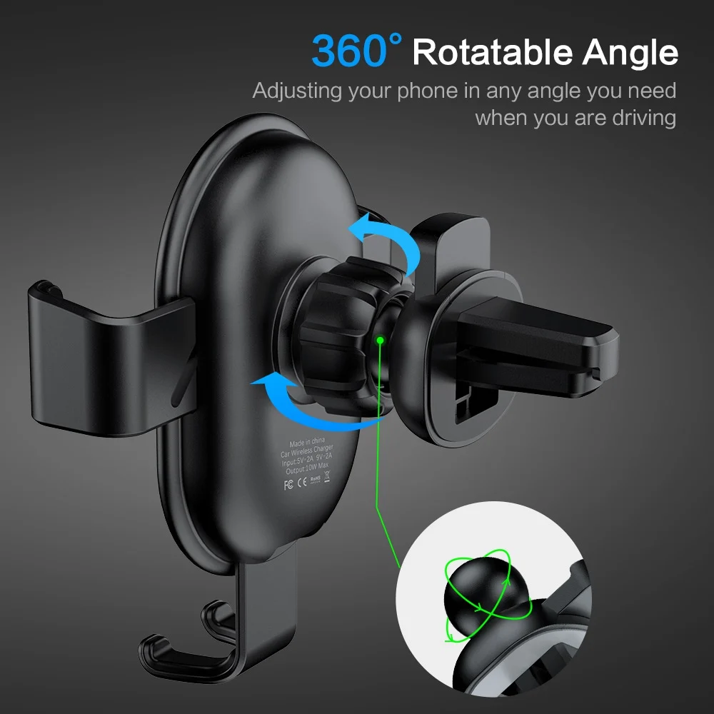 FLOVEME Schwerkraft Auto Telefon Halter 10W Qi Drahtlose Ladegerät Für iPhone X XR Air Vent Halteru