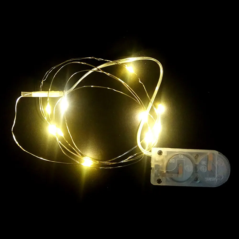 DIY Mini 1 м 10 светодиодная гирлянда на батарейках медная проволока для