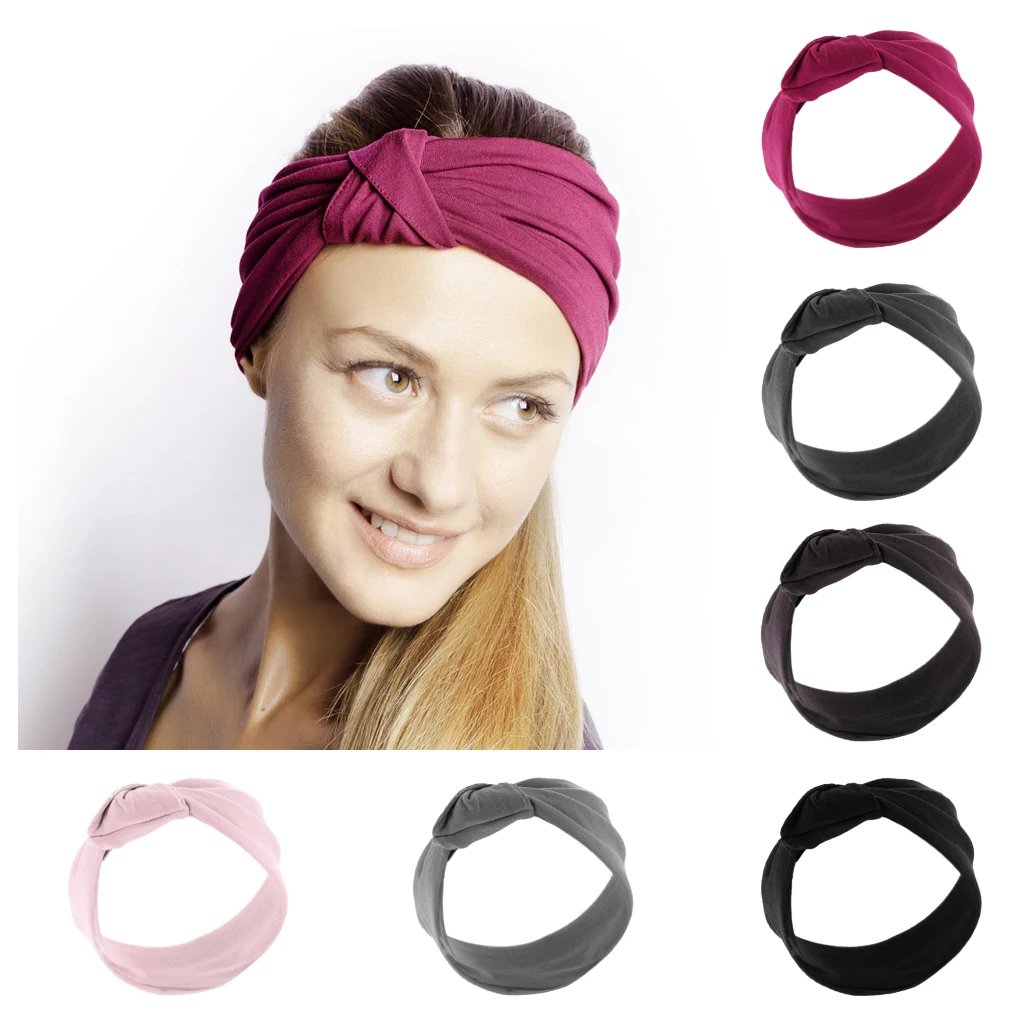 

Women Headband Yoga Running Exercise Sports Workout Widen Sweat Wicking Stretchy No Slip Hairband