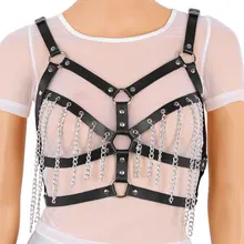 Сексуальная Женская Клубная одежда панк PU Кожаный ремешок регулируемый поводок бондаж для связывания скульптурирущий бюстье-корсет Грудь Пояс