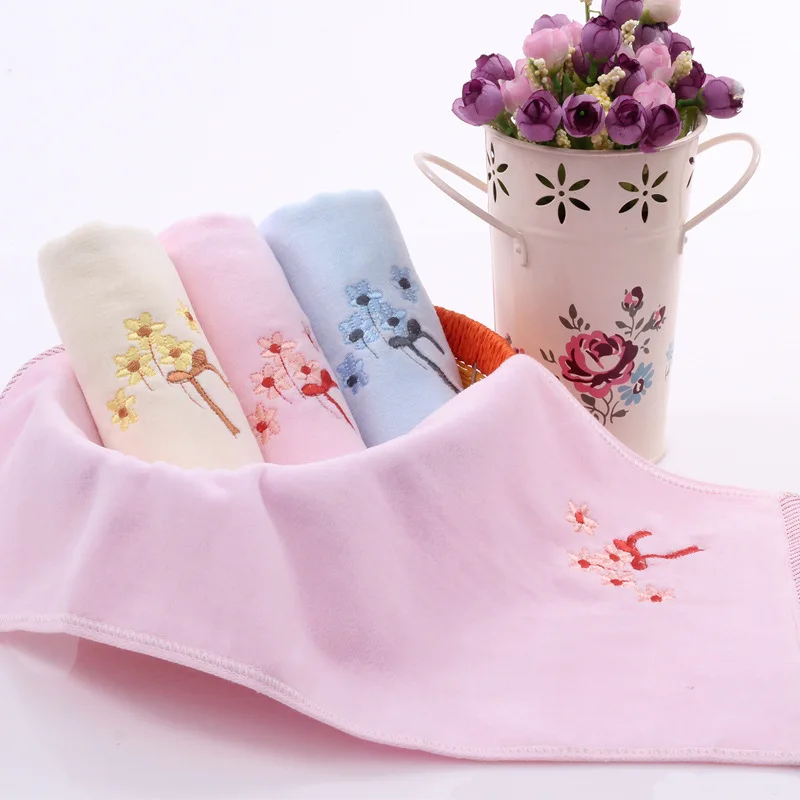 1pcs 26*50cm embroidered flower jacquard Soft Face Towel Cotton Hair