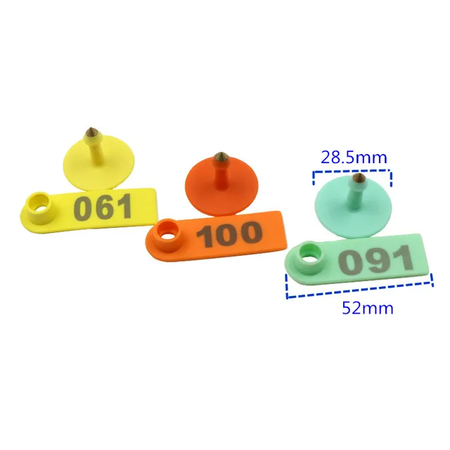 100 Set Sheep Ear Tag Signs With The Word Ear Laser Typing Copper Head Earrings Farm Animal Quality Plastic Identification Card 5