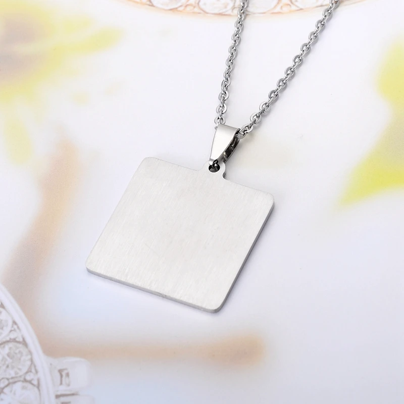 Нержавеющая сталь FUNIQUE Ожерелье Подвески квадратная форма полированный