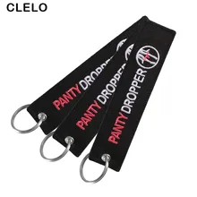 CLELO Travel accessories Embroidery Penty Dropper luggage tag With Keyring Chain Travel Bag Tag Aviation Gifts 3pcs/lot