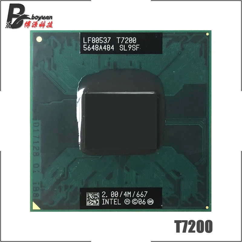 

Intel Core 2 Duo T7200 SL9SF 2.0 GHz Dual-Core Dual-Thread CPU Processor 4M 34W Socket M / mPGA478MT