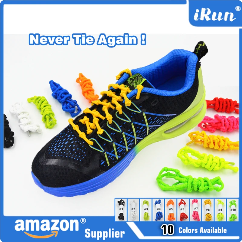 500pairs/lot Elastic Bamboo Knot Shoelaces Knotted Elastic Laces for