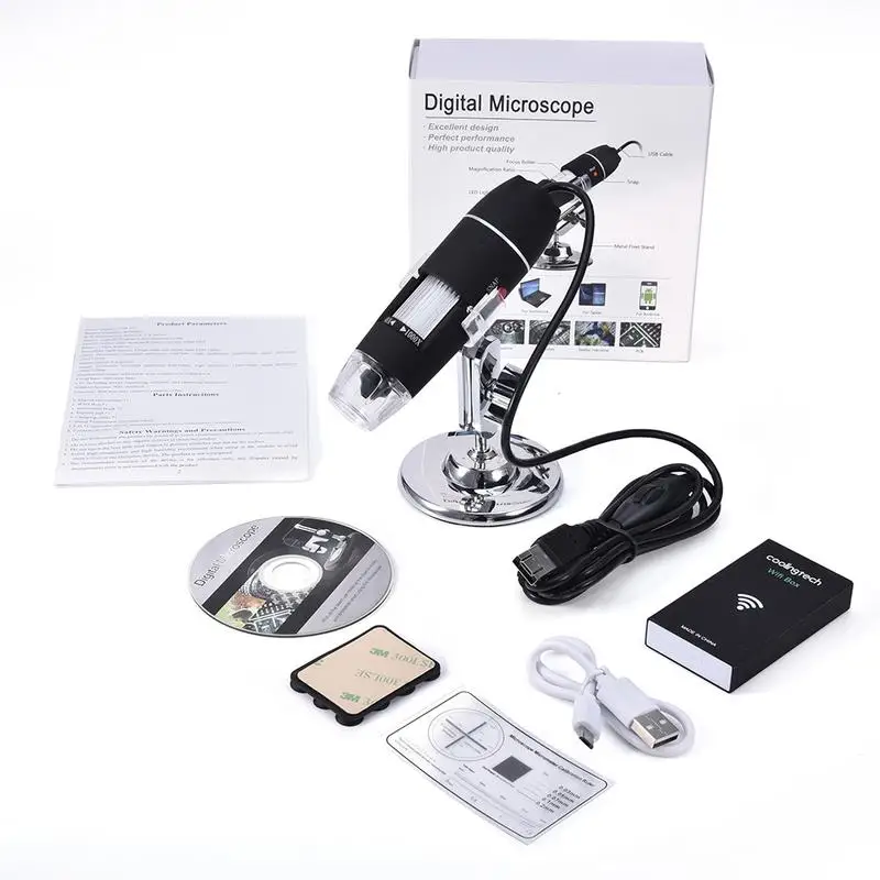 

WIFI 40X-1000X USB Digital Electronic Endoscope Camera Microscope Magnifier Mobile Phone Electron Microscope With Lift Stand