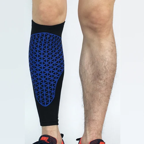 Из 2 предметов Для мужчин Для женщин функциональное компрессионное Велоспорт гетры поддержка икр щитки для бега Американский футбол баскетбол штанины до колен - Цвет: black blue