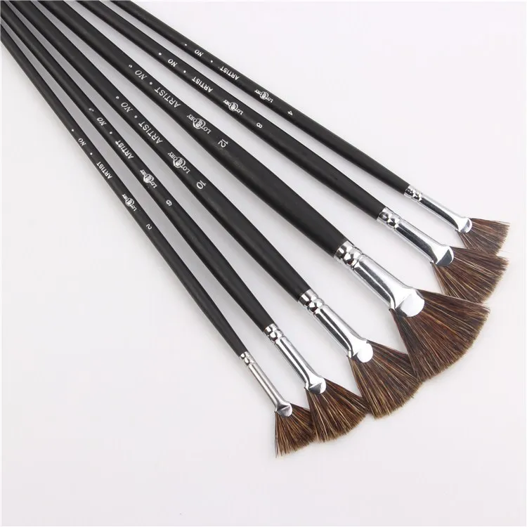 Buy 6pcs Set Special offer Wild Boar Bristle brush pen set fan shape