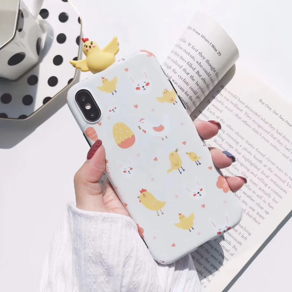 ORYKSZ 3D милые курицы из мультика игрушка кремния чехол для телефона iphone 6 6s 7 8 плюс