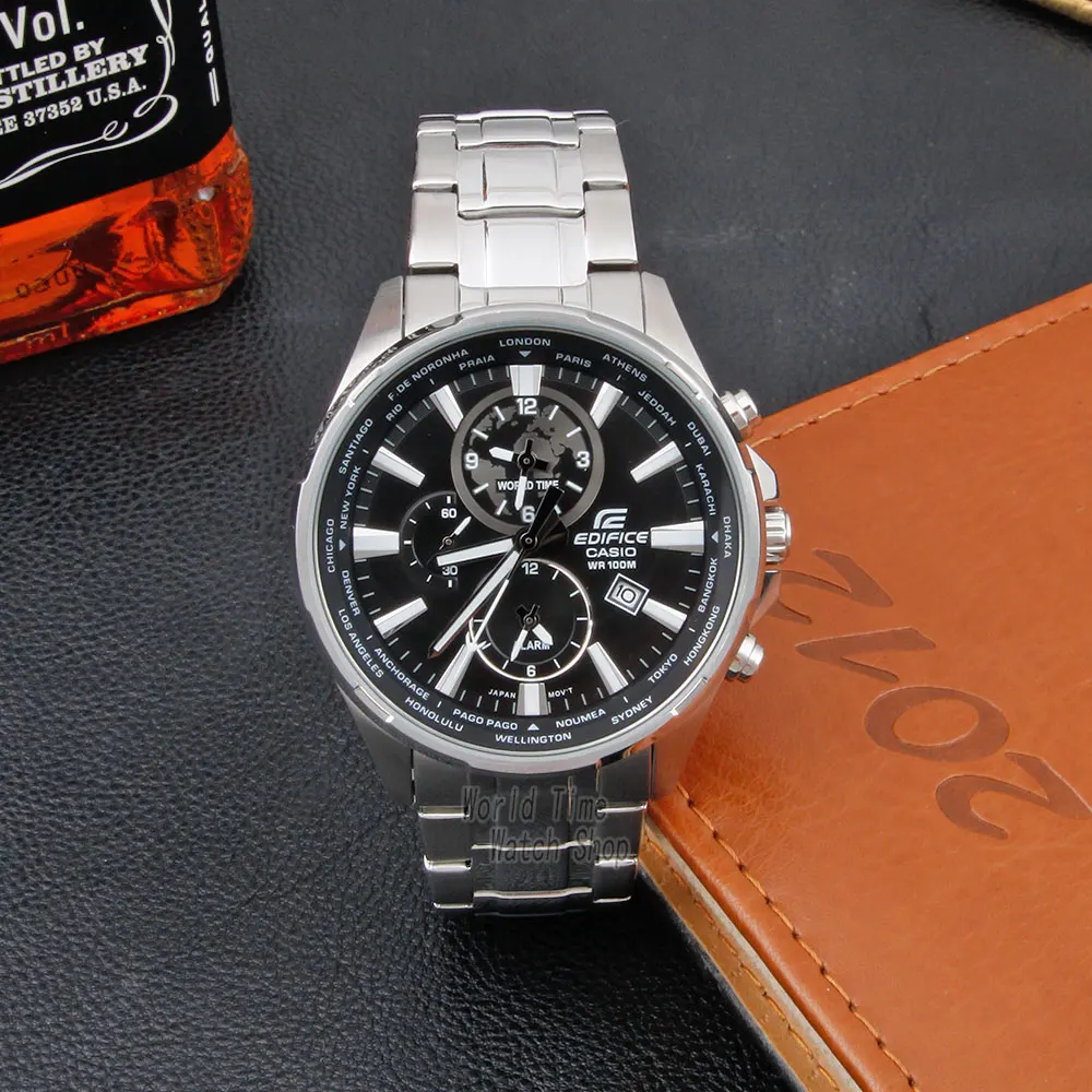 Часы Casio Edifice мужские часы Лучший бренд класса люкс 100м Водонепроницаемые наручные часы Светящиеся мужские часы кварцевые Спортивные часы военные водолазные мужские часы Dual Time Classic Multi-Hand Watch relogio