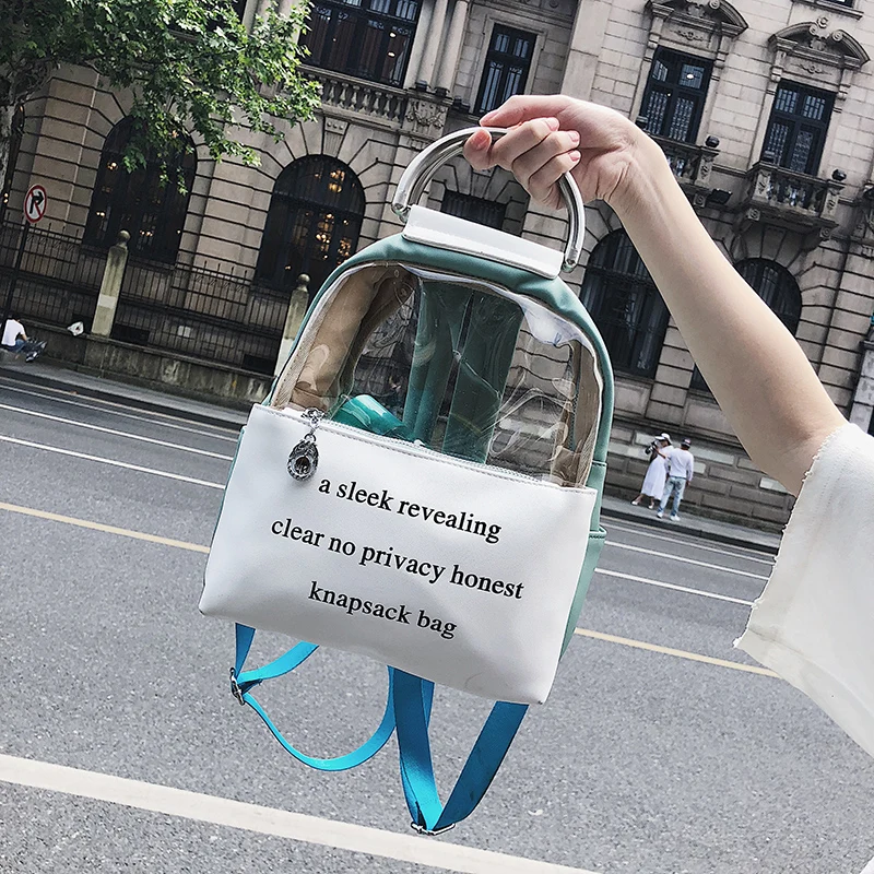 

Transparent jelly backpack female Korean version 2019 new girl small bag fashion multi-purpose shoulder portable small backpack