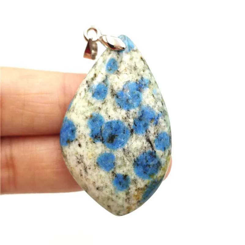 

Natural K2 Blue Pendant Stone Women Party Anniversary 44x28x8mm Crystal Healing AAAAA Fashion Necklace Pendant Jewelry