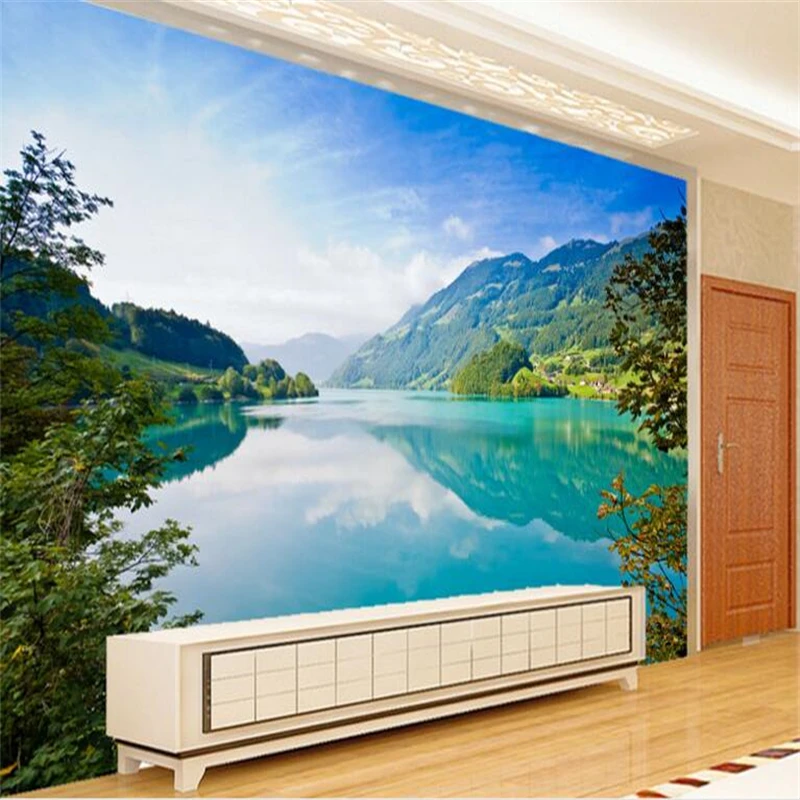 

Large custom wallpapers Wonderland scenery Aoyama green aesthetic landscape painting bedroom backdrop