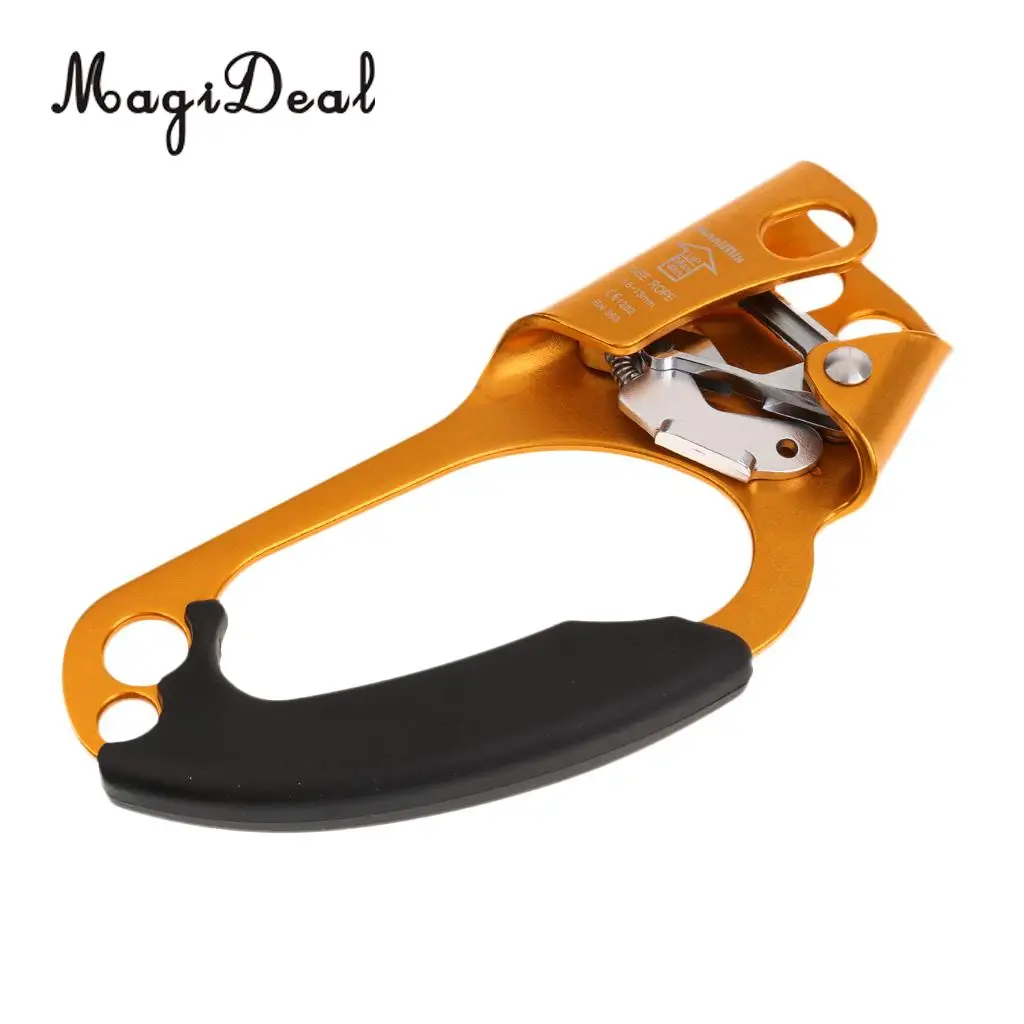 20x9cm 4KN Rescue Outdoor Climbing Gold Right Hand Ascender for 8-13mm Rope Caving Engineering Accessories