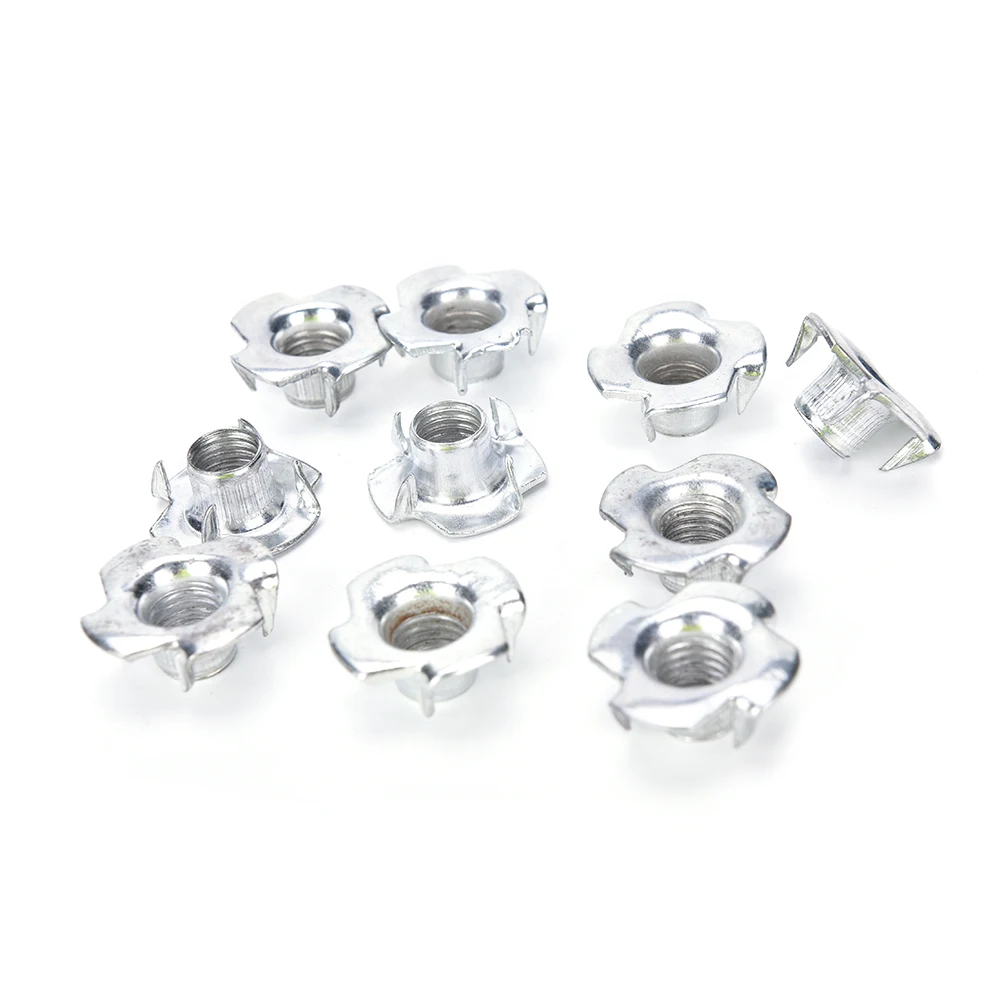 

10PCS Top Quality M4 M5 M6 M8 M10 Threaded Insert Nut Furniture Nuts For Wood Hex Socket Screw Flanged Barbed Zinc