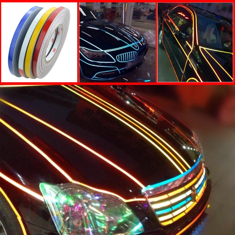 46M*1CM Car Styling Super Reflective Strip Car Be Light Garland