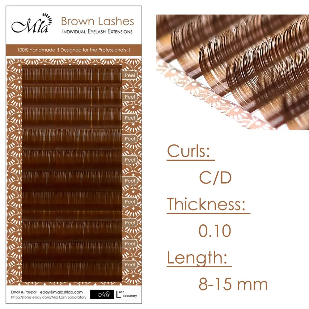 

[0.10 C/D] Mia Chocolate Brown Lash Color Lash Individual Eyelash Extensions