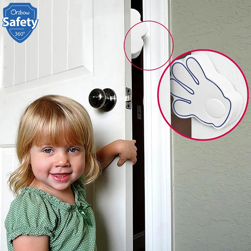 2Pcs Baby Safety Door Stoppers Baby Security Rubber Rotation Type baby