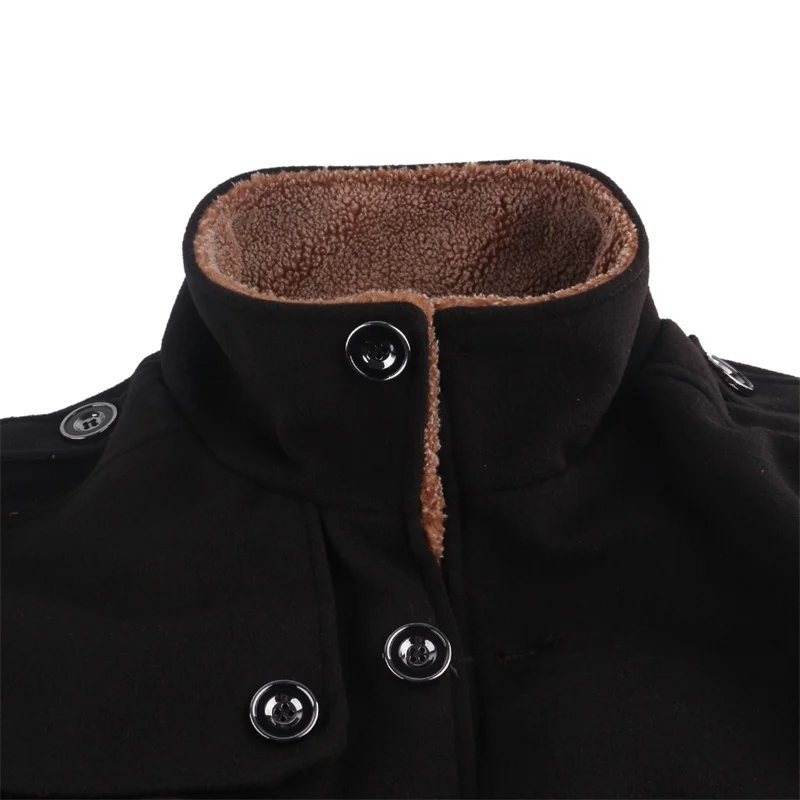 Высококачественная Модная брендовая шерстяная зимняя куртка, длинный Тренч, пальто для мужчин, приталенное Мужское пальто, толстое пальто цвета хаки, плащ, ветровка