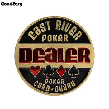

Hot Casino Poker Card Guard Protector Metal Token Coin with Plastic Cover Texas Poker Chip Sets Dealer Button 1 pcs
