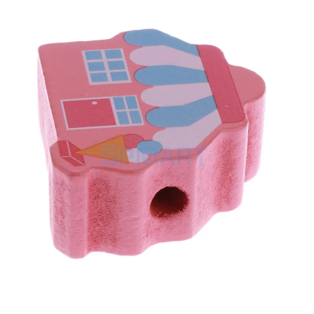 Wooden Cartoon Threading Beads Lacing Game Kids Preschool Edutional Toys - People/City/Farm