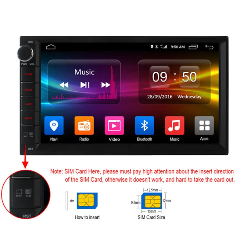 Flash Deal Android Unit Universal For Nissan VW Toyota Opel Mazda Suzuki Ford Skoda Kia Hyundai Honda GPS Navi BT Radio Stereo Audio Player 4