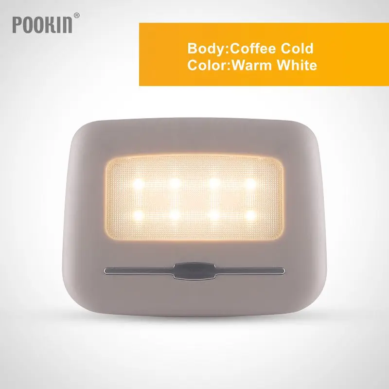 USB перезаряжаемая автомобильная лампа для чтения, очень яркий светодиодный ночник с сенсорным экраном, холодный белый теплый белый стильный светильник для автомобиля - Испускаемый цвет: Coffee Warm White