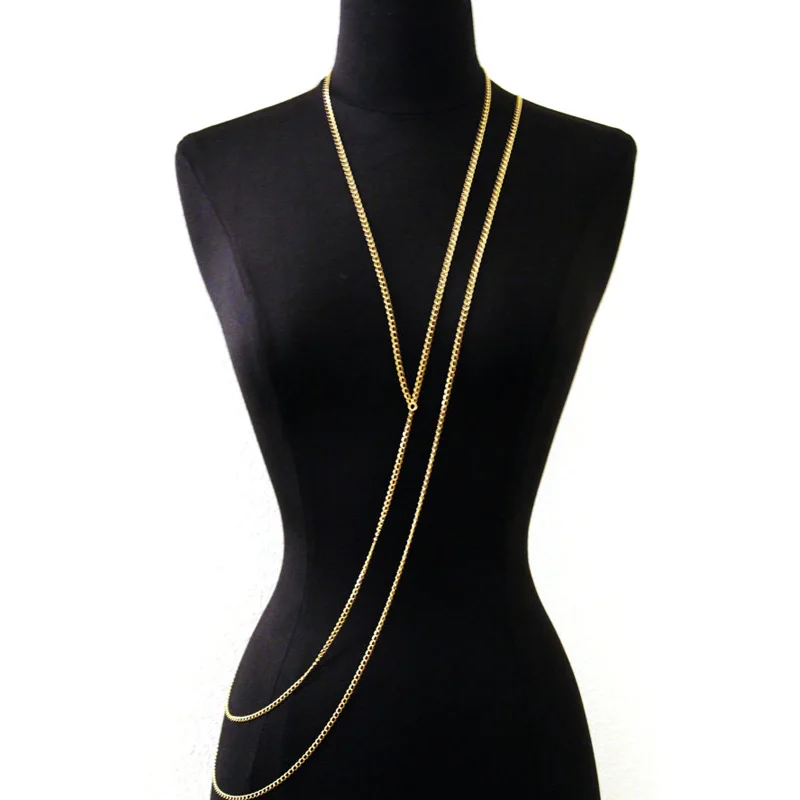 

Hot Sale Bikini Crossover Harness Necklace Waist Belt Unibody body feminino chain jewelry gioielli vita jewelry bra Puscard