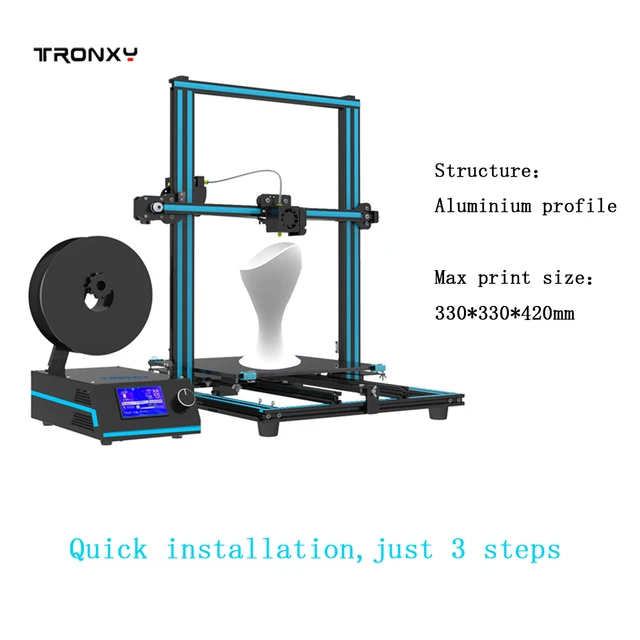 Best Price Fast assembly Tronxy X3S 3D Printer DIY kits aluminium Metal frame big 12864 LCD 8G SD Card printing Best Price Fast assembly Tronxy X3S 3D Printer DIY kits aluminium Metal frame big 12864 LCD 8G SD Card printing