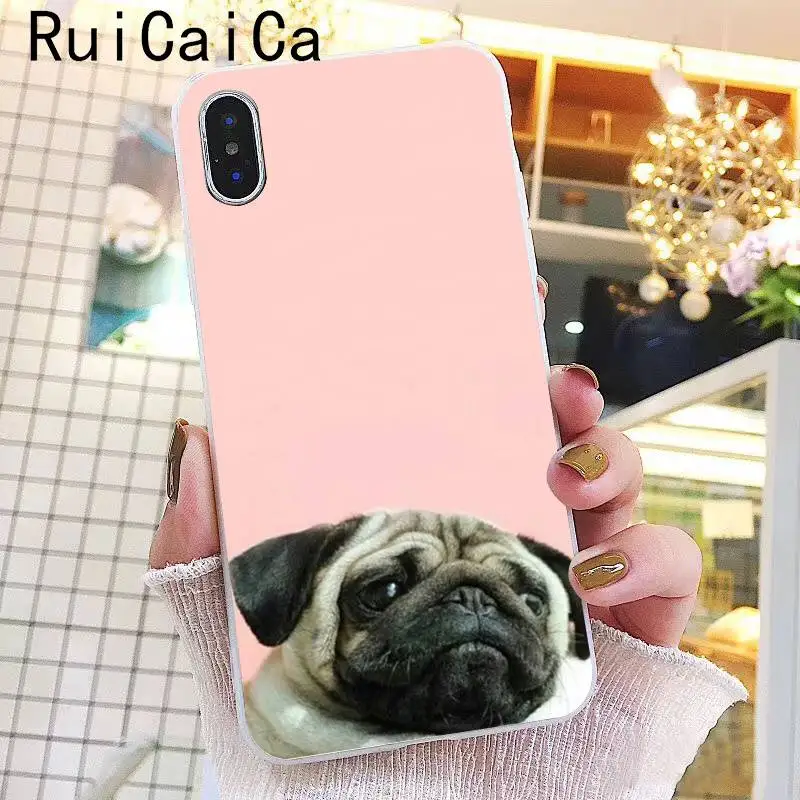 Ruicaica милый мопс приход чехол для телефона для iPhone 8 7 6 6S Plus 5 5S SE XR X XS MAX 10