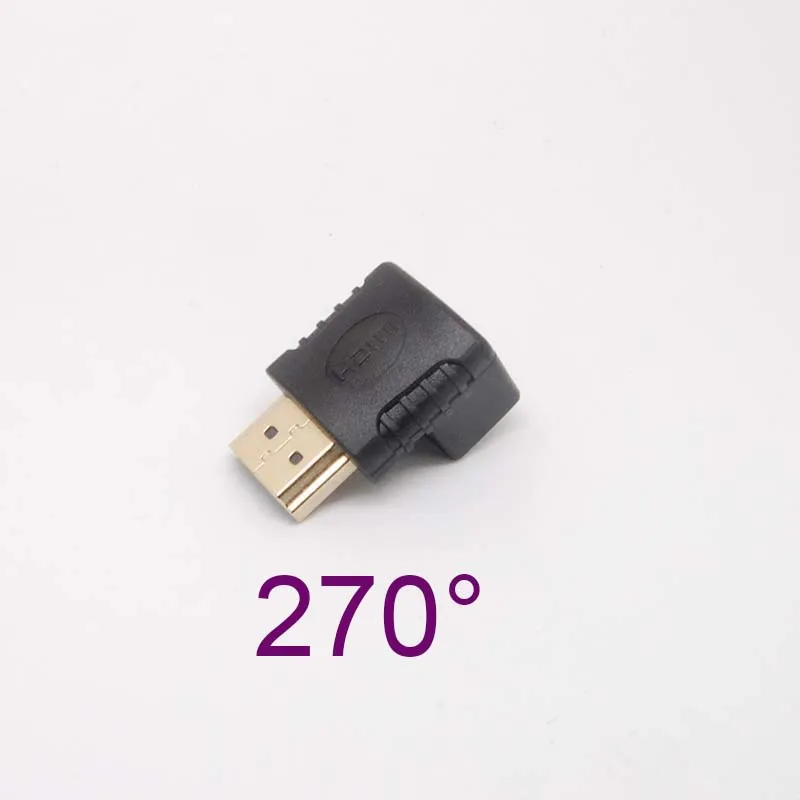 10 قطعة الذهب 1.4 HDMI الذكور إلى الإناث 270 درجة تحويل محول