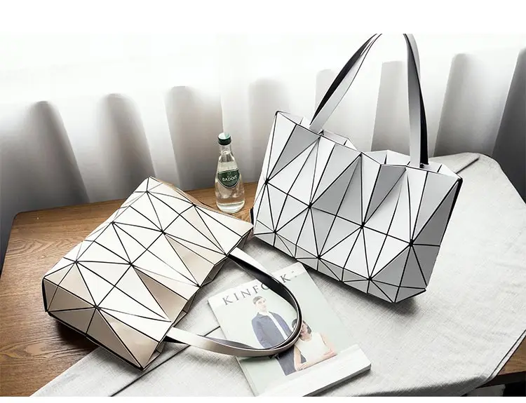 Lasen bag hot sale women BAO BAO Bag Lady Geometry Package Sequins Mirror Saser Plain Split Joint Mujer Mosaic Top Handle Tote Shoulder Bags (25)