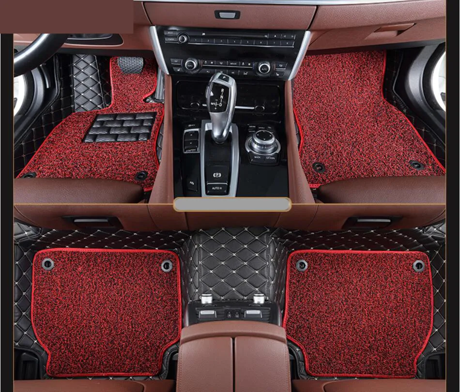 

Auto Floor Mats For Peugeot 308 2012.2013.2014.2015 Foot Carpets Step Mat High Quality New Embroidery Leather Wire coil 2 Layer