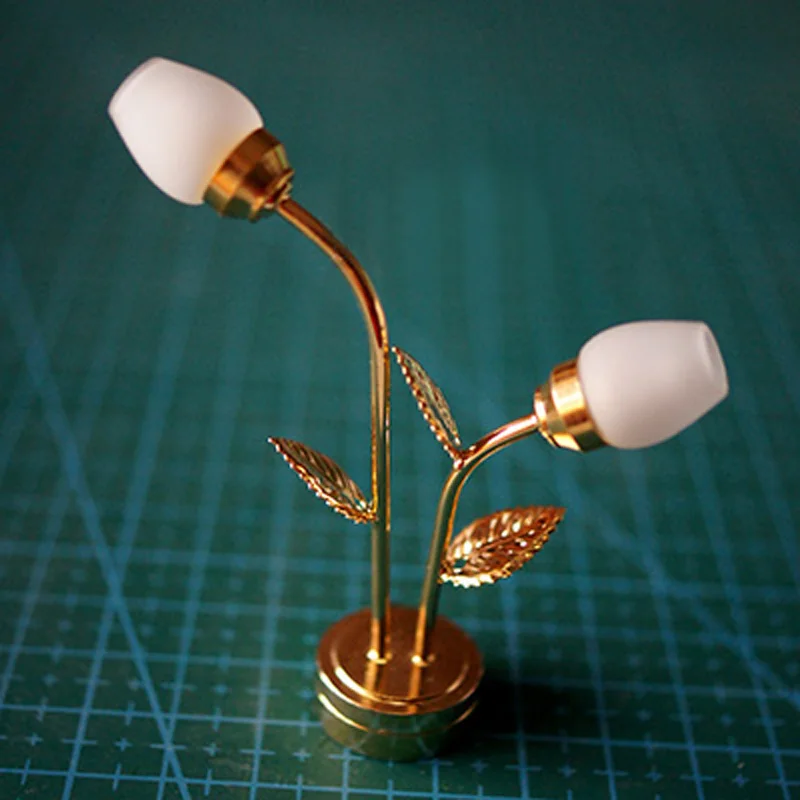 Bopfimer 1//12 Dollhouse Miniature LED LAMP Floor Lamp with Switch Battery Operated Colorful Light