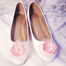 Детские розовые цветы на плоской подошве Женская обувь леди женские розовые свадебные туфли на плоской подошве женская обувь сладкий Романтические Розовые белые вечерние туфли
