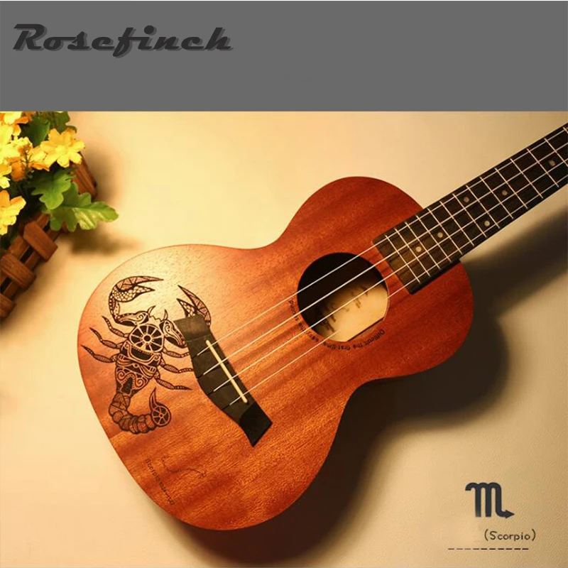 

24/36 Inch New Twelve Constellations Ukulele Hawaiian Guitar Children's Gift Creative Four-string Guitar Mahogany Ukulele UK2636