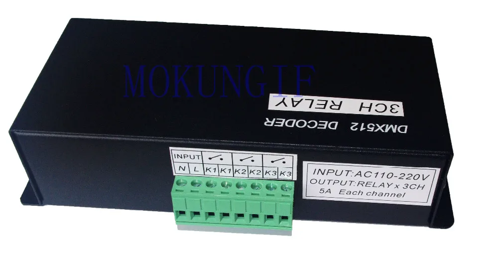 1 шт. DMX-RELAY-3 реле канала 5А * 3CH входного AC110V-220V использование для светодиодной