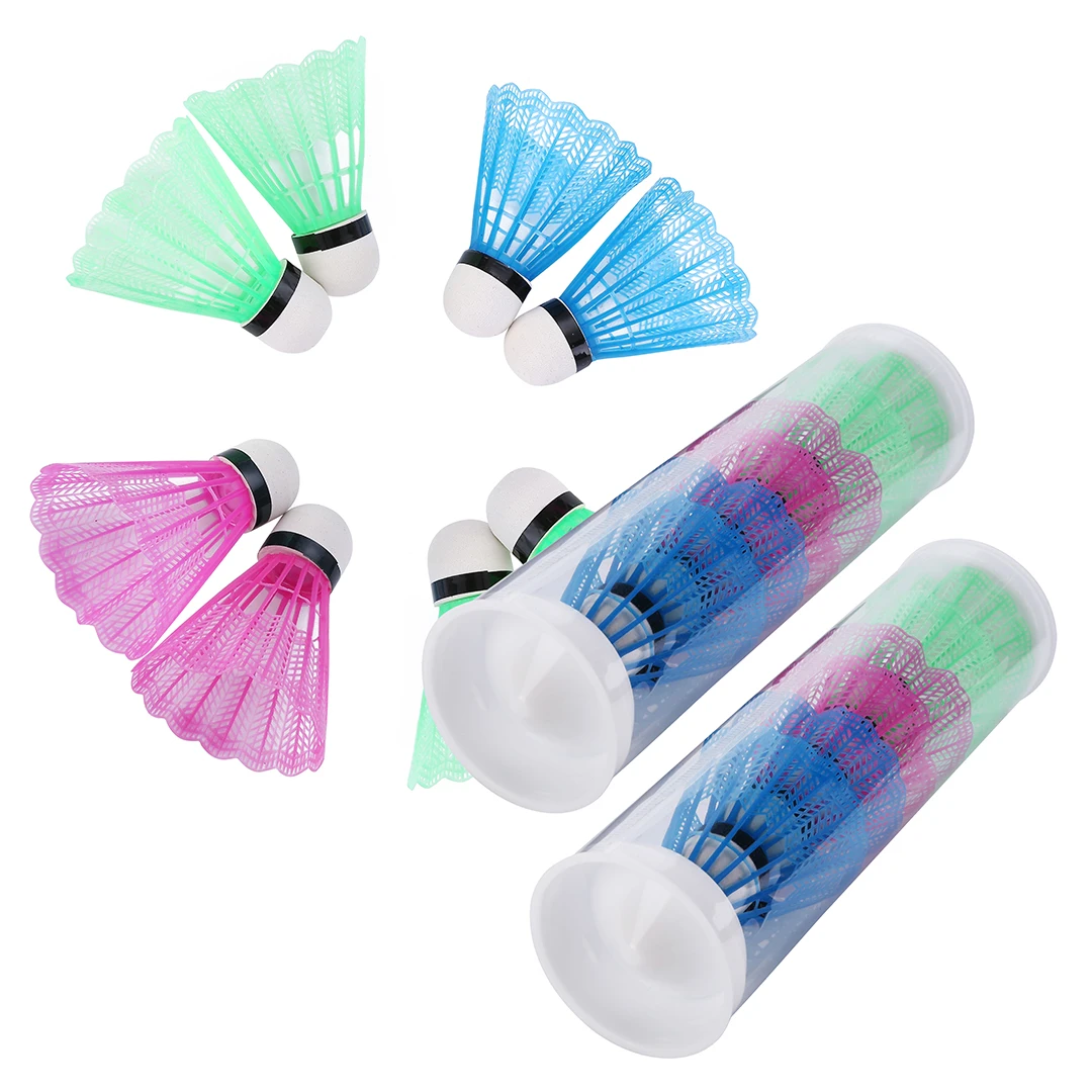 6Pcs High Quality Badminton Balls Colorful Portable Plastic Shuttlecocks Game Supplies For Leisure Indoor Outdoor Sport Training