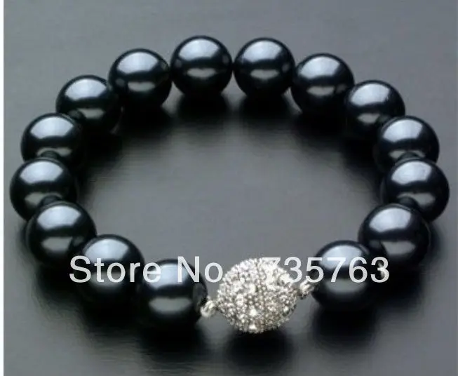 

xiuli 00115 huge AA+ 11-12MM south sea BLACK PEARL bracelet 7.5-8