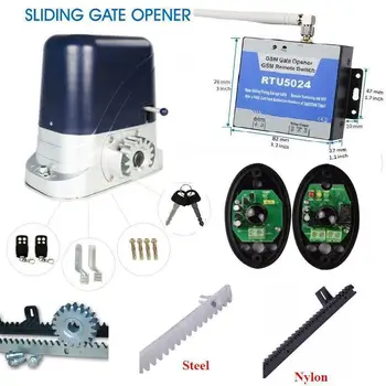 

800kgs Electric Gate Motor 2 remote control sliding gate opener 3m racks 1 photocell 1GSM