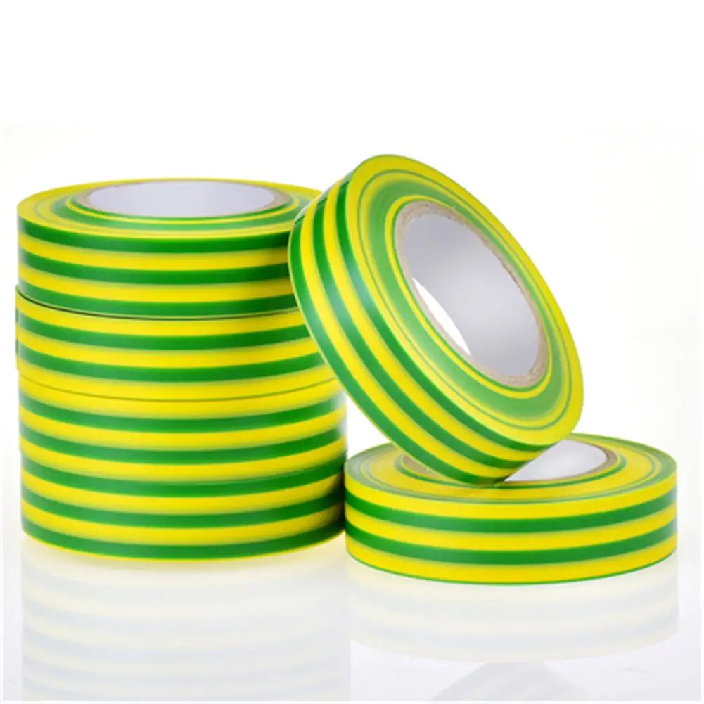 

Electric Rubber PVC Ground Wire Mark Adhesive Tape Yellow Green Double Color Practical Adhesive Tape Insulating Tape 1PC J3